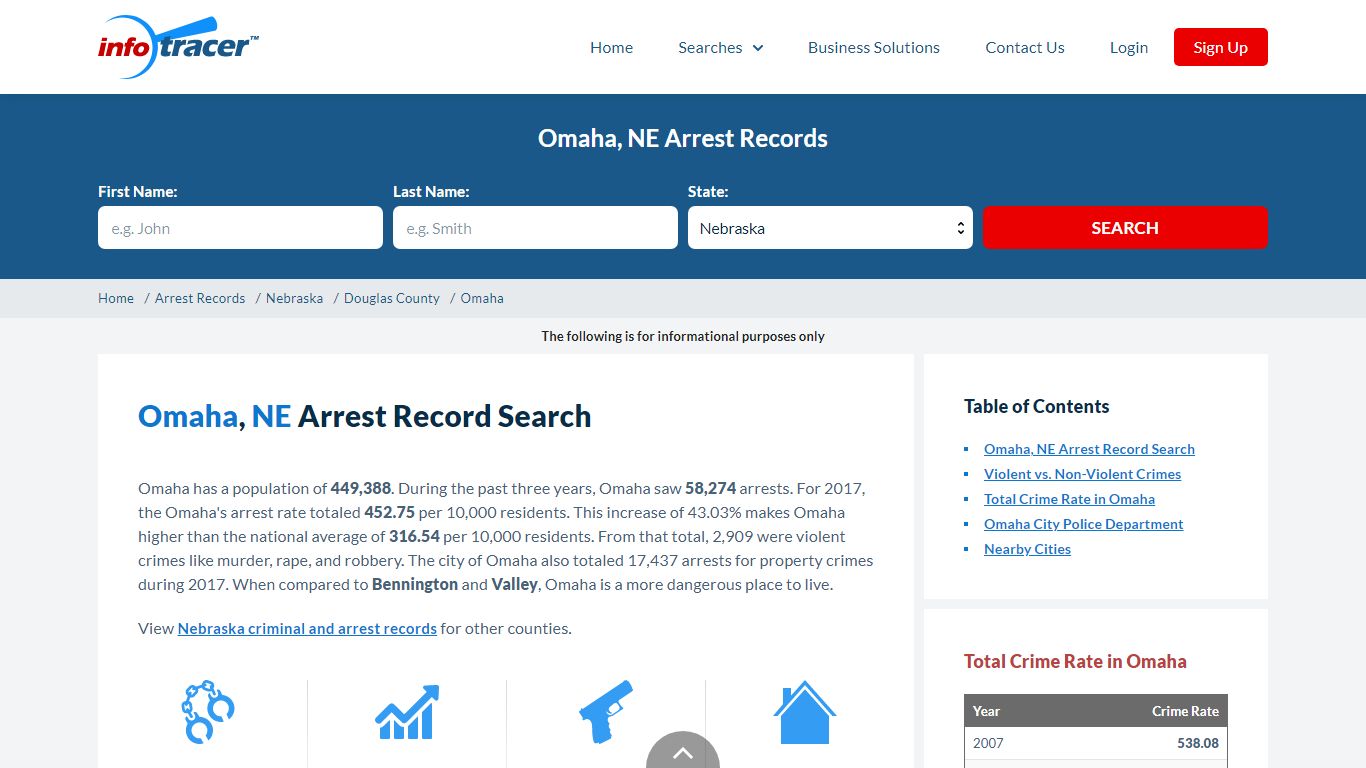 Search Omaha, NE Criminal & Arrest Records Online - InfoTracer
